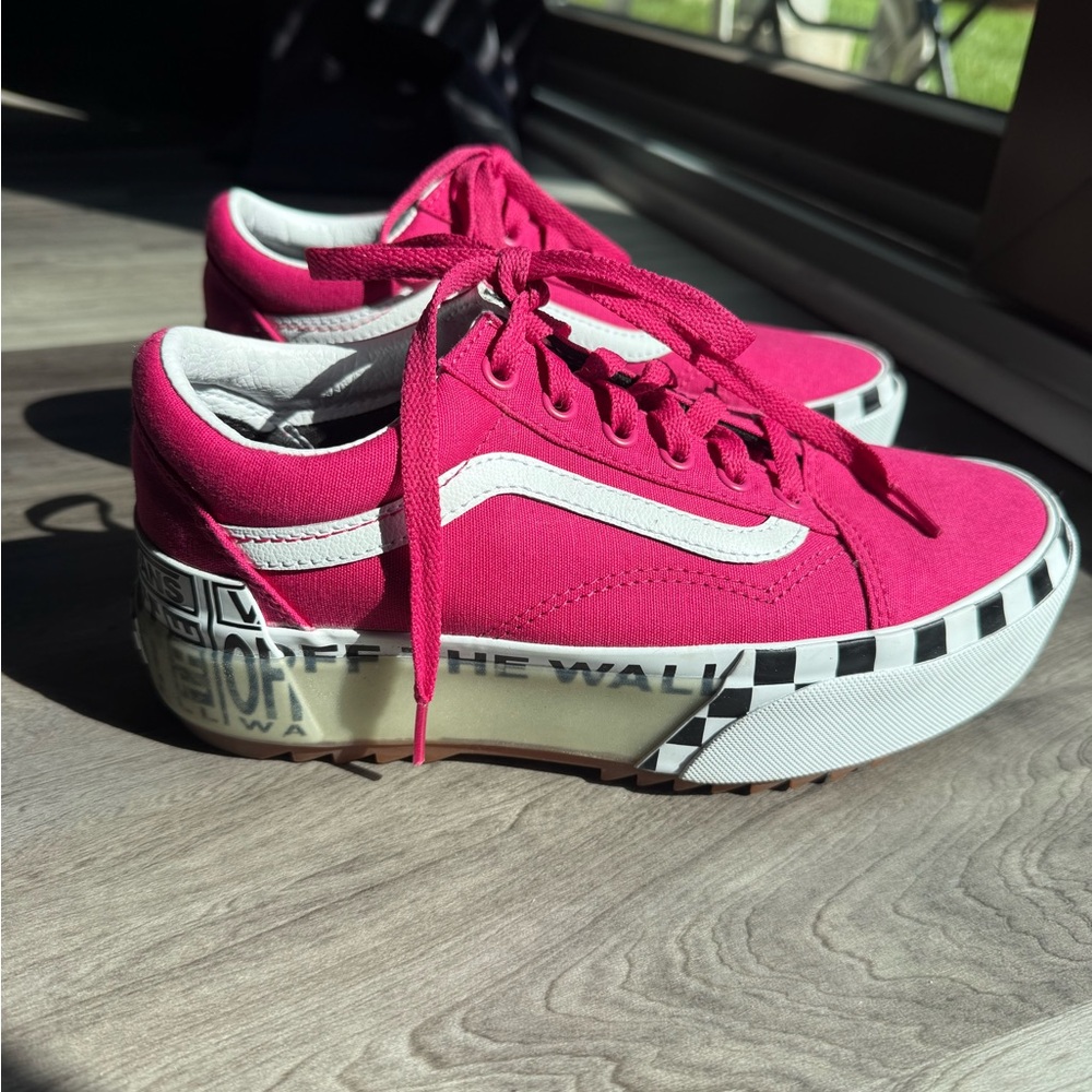 Vans Platform Pink and White Women's Sneakers